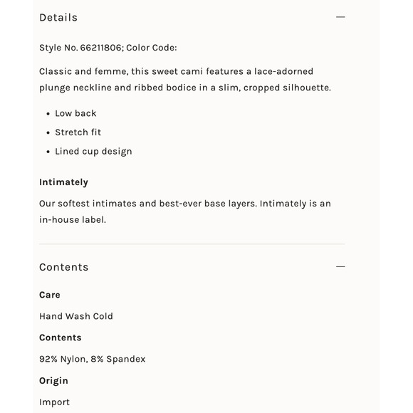 NWT Intimately Free People Lace Cami Top Plunge Neck Ribbed Bodice‎ Sleeveless S - Picture 5 of 10